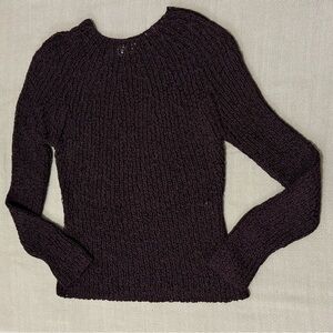Anne Klein Marble Long Sleeve Chocolate Brown Sweater Size S